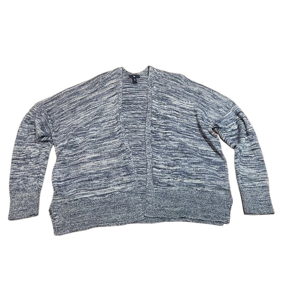 GAP long sleeve open front knit blue & white cotton blend cardigan extra large - Picture 8 of 8